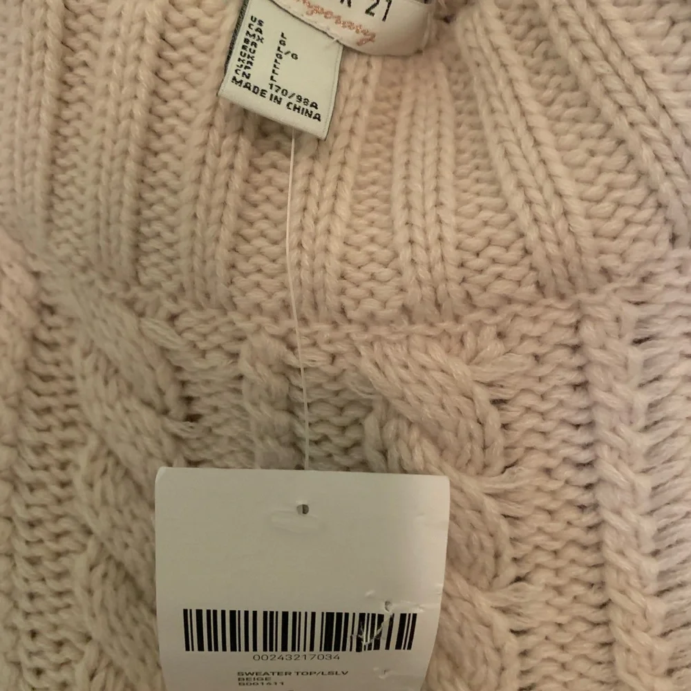 Cream Off the Shoulder Knit Sweater - Picture 2 of 2